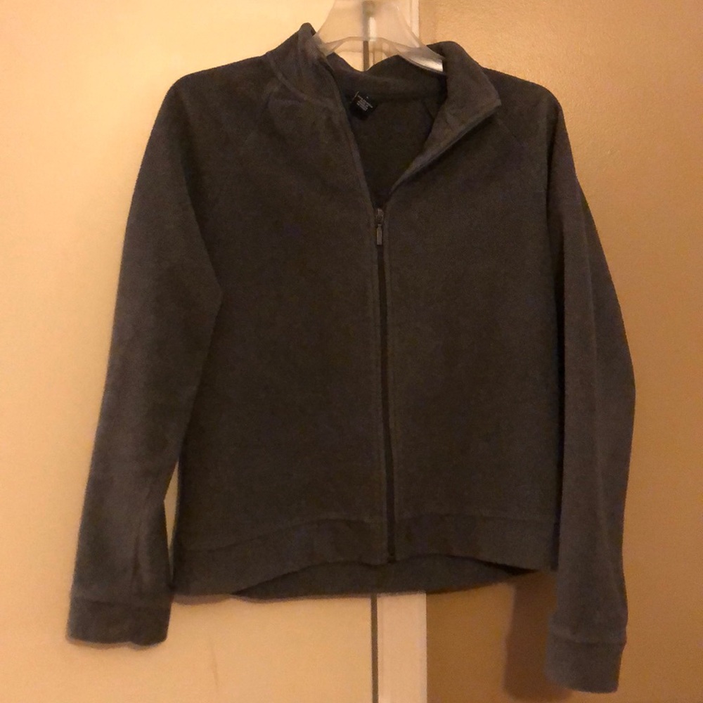 Gap grey fleece zip up jacket, size L